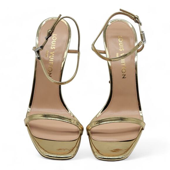 Louis Vuitton Blossom Sandals Leather in Gold Size 40 10 US $1190 - Picture 4 of 9